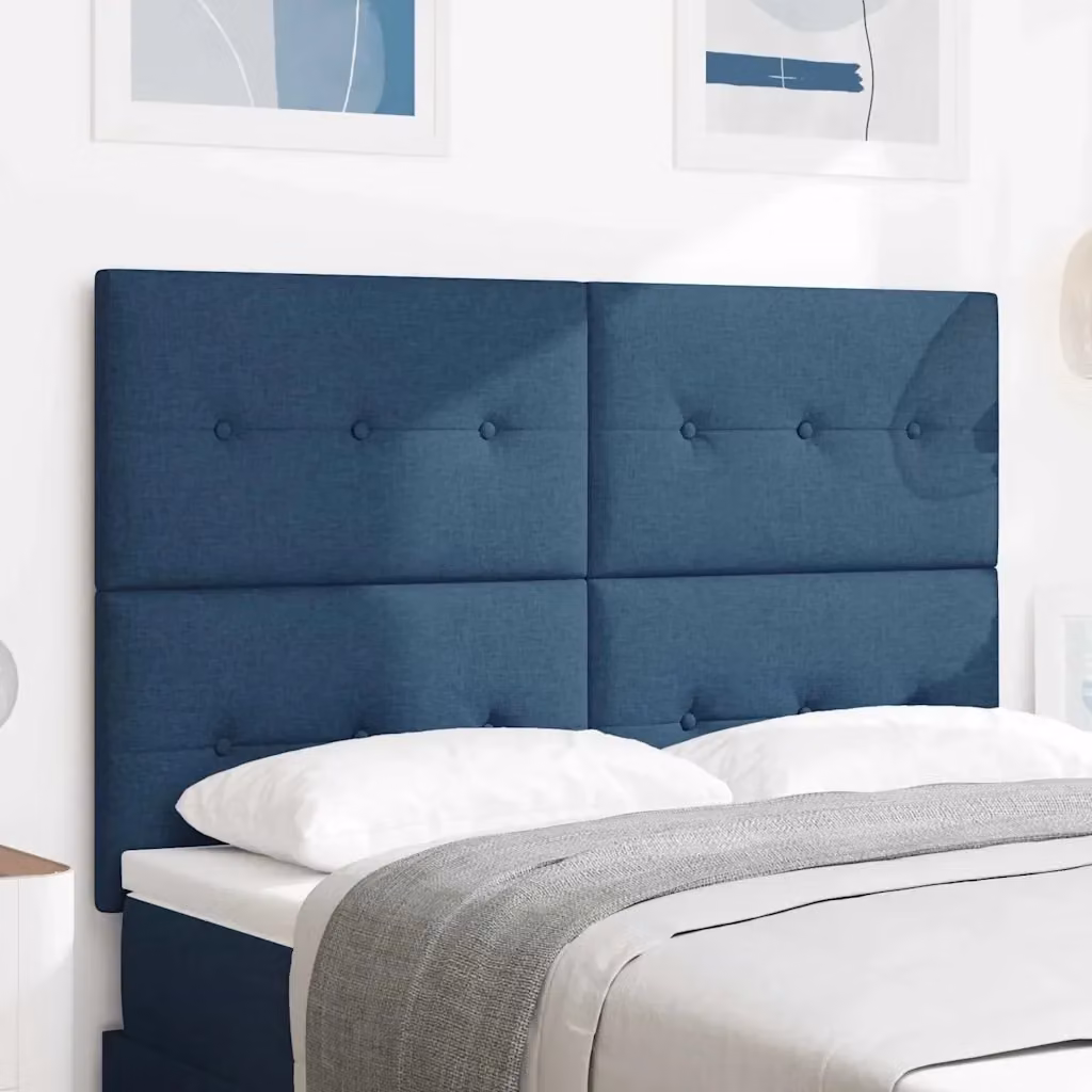 Testata del letto con illuminazione LED integrata e porta di ricarica USB Design In, colore blu, in tessuto, Larghezza: 160 cm – 2