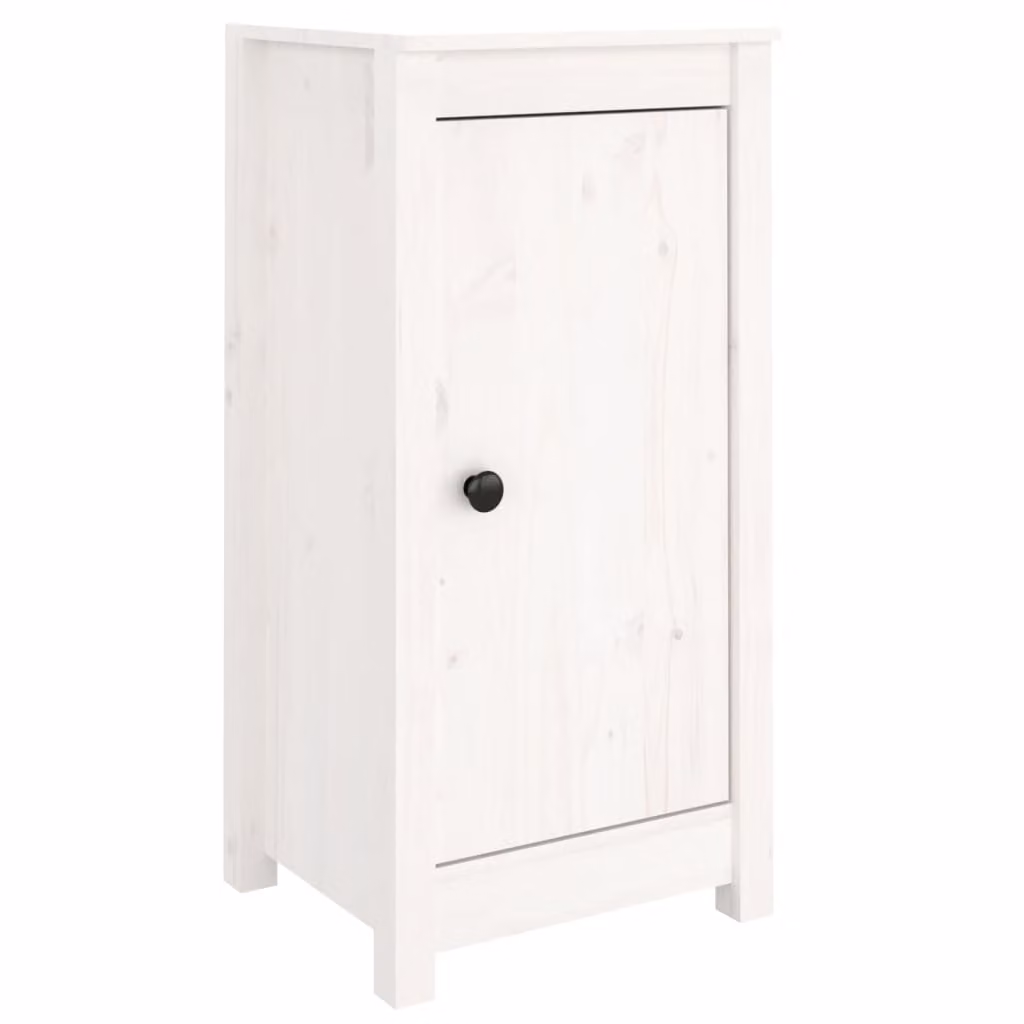 Credenze 2 pz Bianche 39x35x80 cm in Legno Massello di Pino