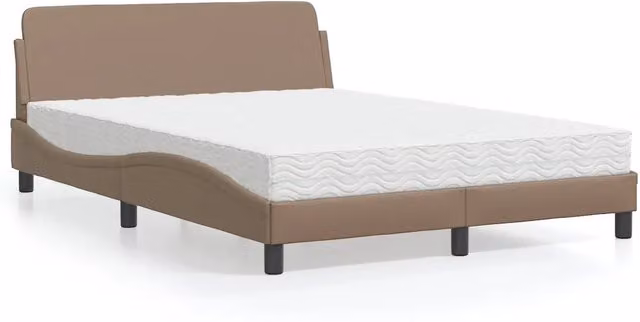 Letto con Materasso Dover vidaXL in Similpelle Cappuccino L/P/H: 120 x 200 cm
