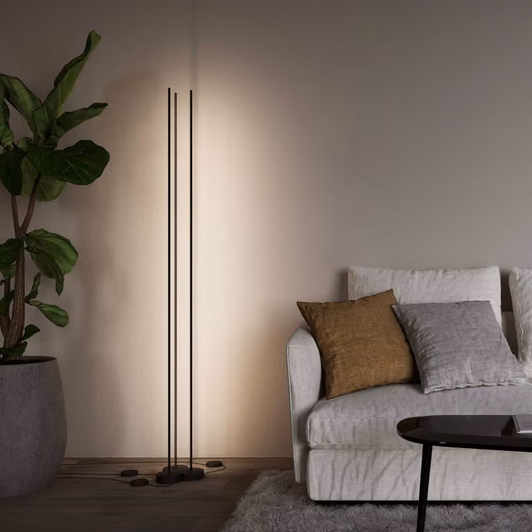 Wever & Ducré Lighting Lampada da terra Finlin, dimmerabile, Nero, Soggiorno / Sala da pranzo, Alluminio, Moderno, Lampada da terra