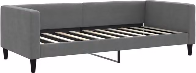 Letto singolo moderno DESIGN IN in tessuto grigio scuro per camera da letto o soggiorno – 1
