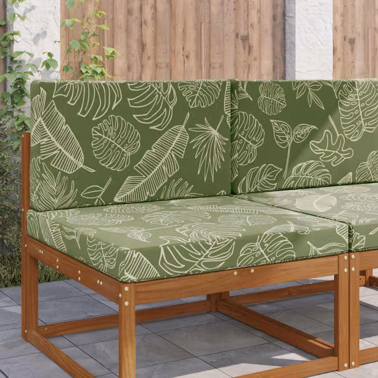 Cuscino per divano da esterno vidaXL in poliestere verde con design a foglia, 80 x 80 cm