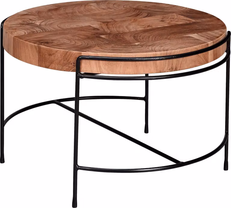 Tavolino da caffè 62x40x62 cm legno massiccio di acacia / metallo | Wohnling