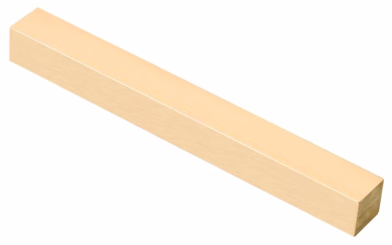 Barra quadrata in ottone, 16 x 16 mm, lunghezza 0,15 m, qualità H59, massiccia, 1 pezzo