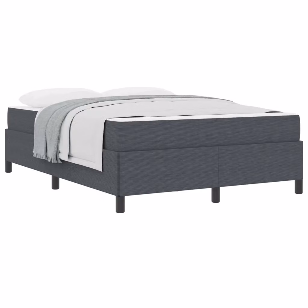 Struttura letto imbottita moderna vidaXL in tessuto grigio e bianco L/P/H: 200 x 140 x 85 cm – 2