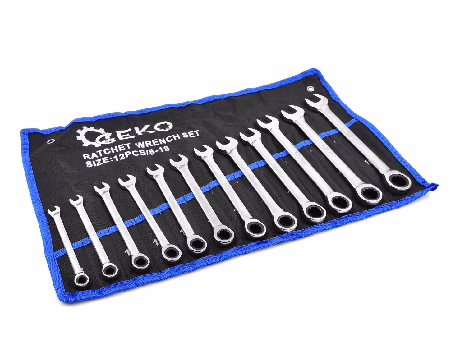 GEKO Set di 12 chiavi a cricchetto 8 - 19 mm G10343