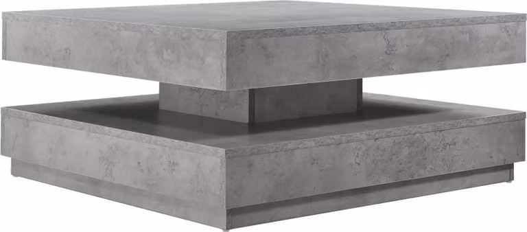 In And OutdoorMatch Tavolino Nyasia - Con piano d'appoggio girevole - Aspetto concreto - Truciolato - Design moderno