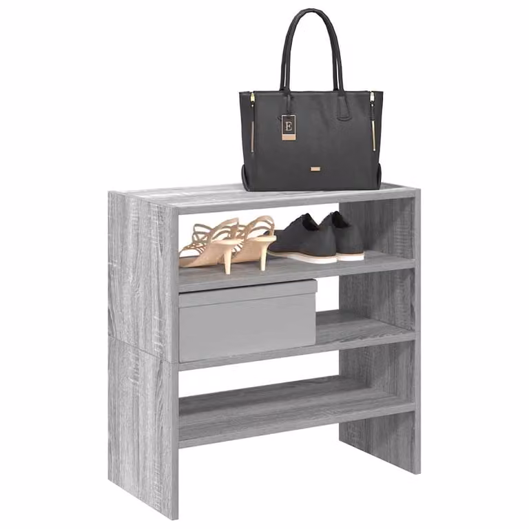 Set di 2 scarpiere impilabili vidaXL in stile moderno, colore grigio, L 60 cm x P 30 cm x H 30,5 cm