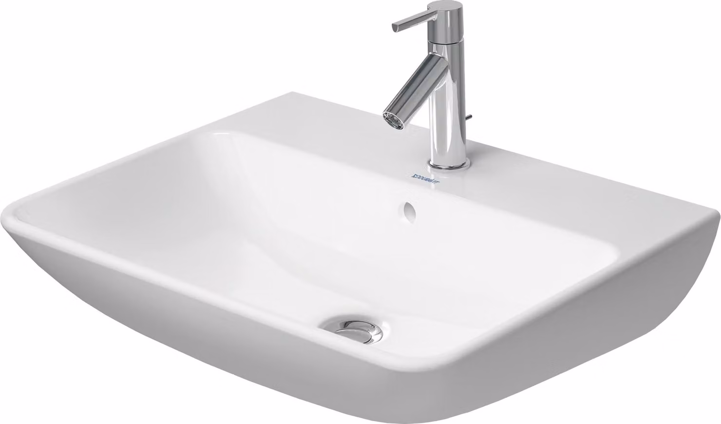 Duravit ME by Starck lavabo, avec trop-plein, 1 trou pour robinet, 600mm, 233560AC00, 233560AC00