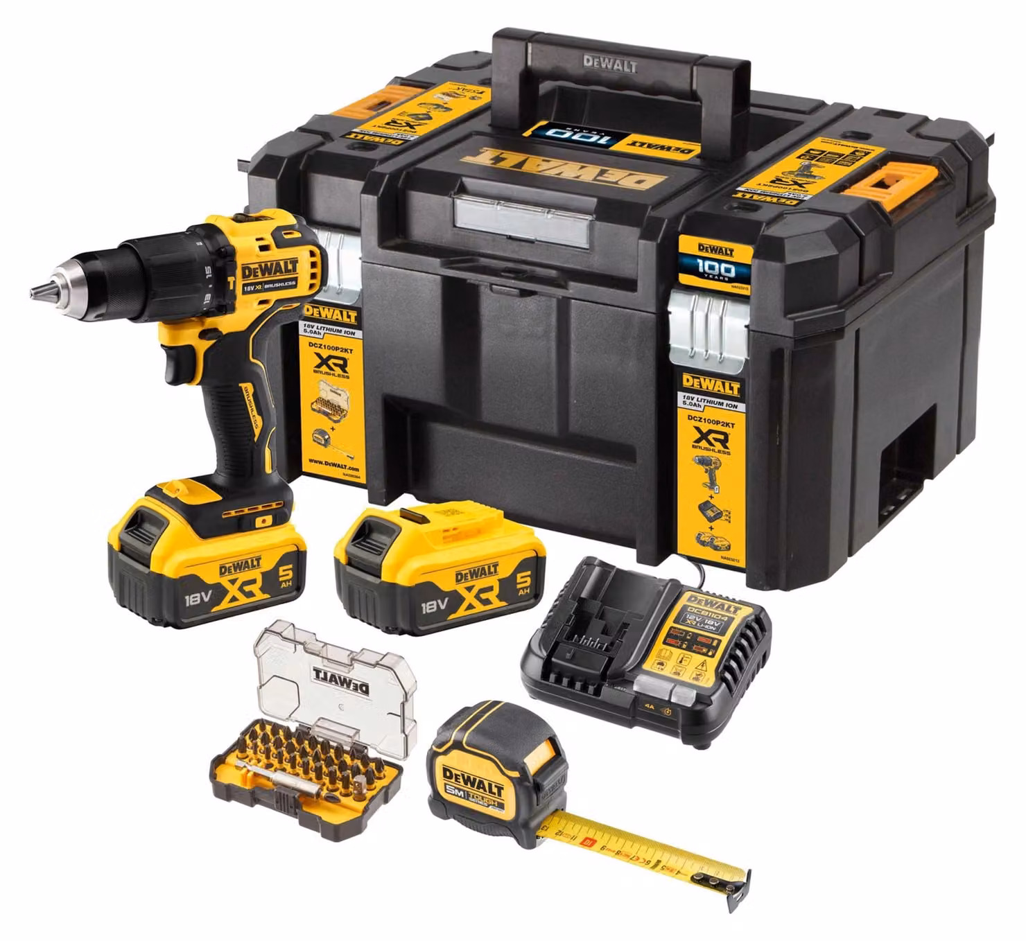 DEWALT DCZ100P2KT-QW Akku-Schlagbohrschrauber