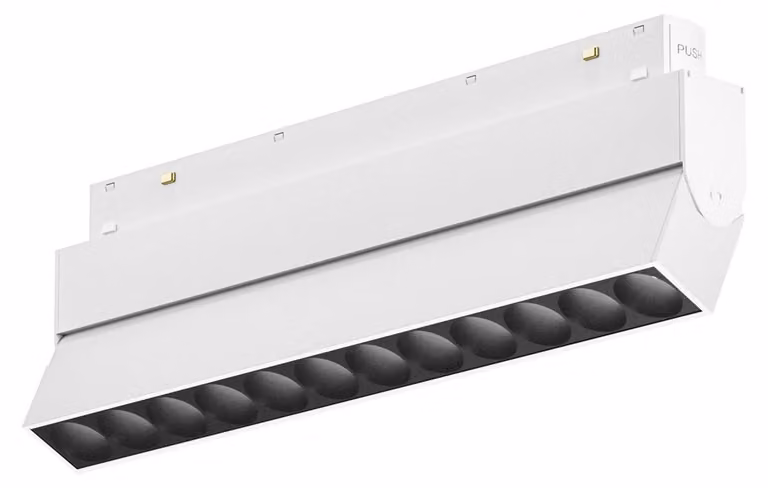 Modulo LED 12W 48V Orientabile 3000K Non Dimmerabile per Binario Magnetico - Gealuce GFA1300 - Struttura in Alluminio Bianco