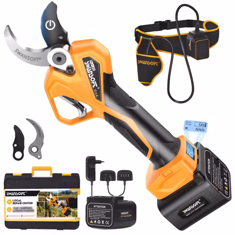 Tagliasiepi, motore brushless, sistema a doppia batteria, 4 Ah, due batterie