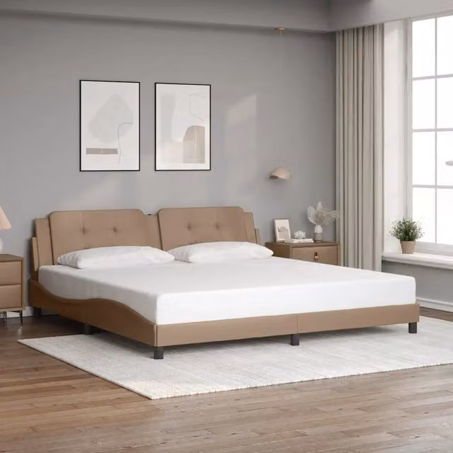 Giroletto senza Materasso Zadar Cappuccino 200x200cm Similpelle 3208209