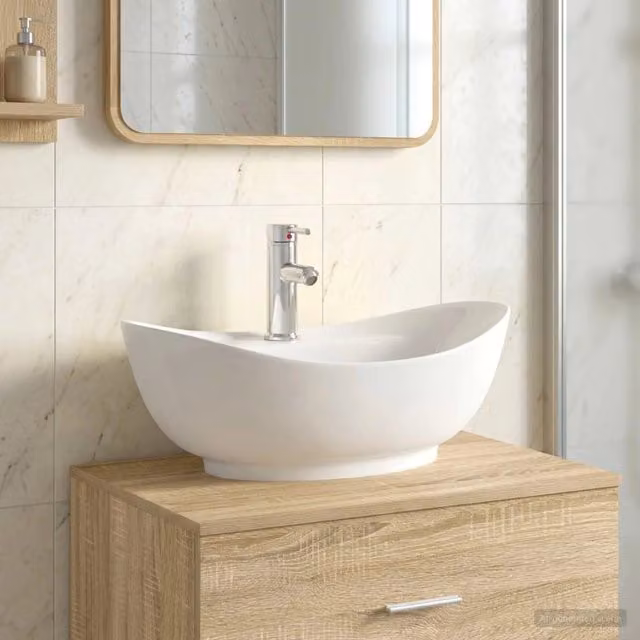 Lavabo con rubinetto e scarico Cromato 59 x 35 x 21 cm Ceramica 890218