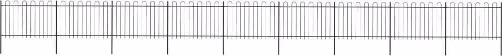 Maison Exclusive - Recinzione da Giardino con Parte Superiore ad Anello in Acciaio 1603,5x120 cm Nero