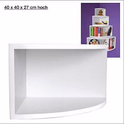 Scaffale angolare, bianco opaco, 40 x 40 cm
