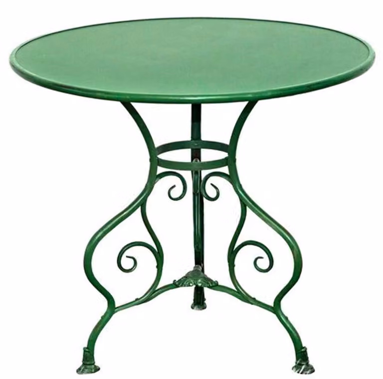 Tavolo da giardino Casa Padrino, in ferro battuto, verde, diametro 80 x altezza 70 cm - Tavolo rotondo in metallo