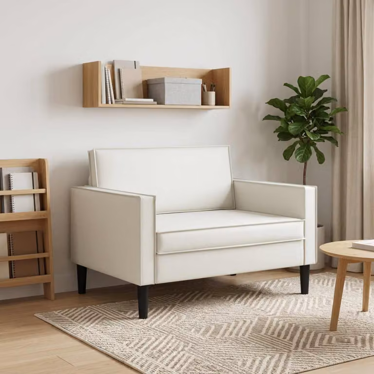 Poltrona relax XL vidaXL in similpelle bianca con braccioli e imbottitura in schiuma