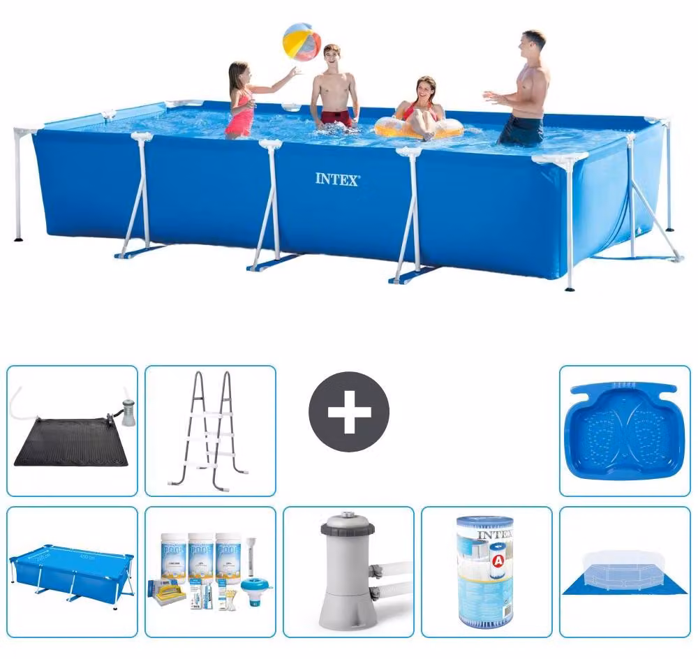 Piscina fuori terra rettangolare - 450x220x84 cm - 9 pezzi - Modello S40316