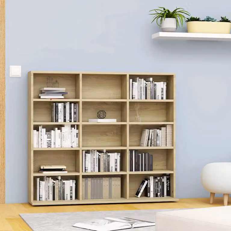 Armadietto porta CD vidaXL in legno MDF marrone, moderno e da appendere al muro, L 100 cm x P 23 cm x H 89,5 cm