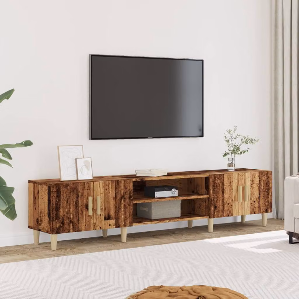 vidaXL Mobile Porta TV in Legno Antico Marrone Stile Mid-Century L: 180 cm, P: 31,5 cm, H: 40 cm