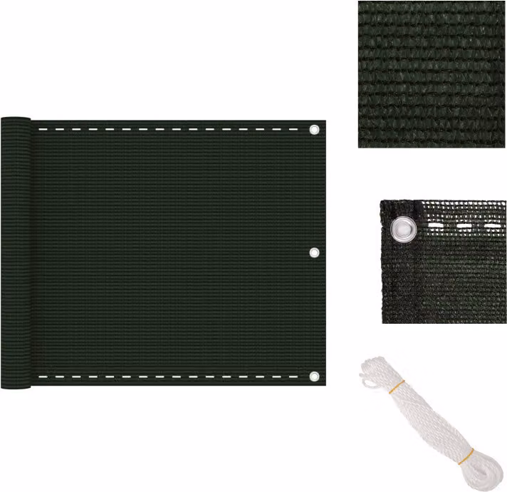 vidaXL Schermo privacy per balcone verde scuro 75x300 cm HDPE - Ombrelloni e tende da sole