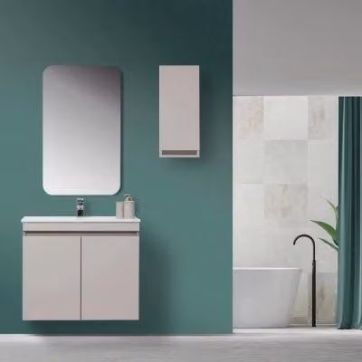 Mobile Bagno Sospeso INBAGNO Beige con Ante Soft Close e Finitura Opaca L: 80 cm – 1