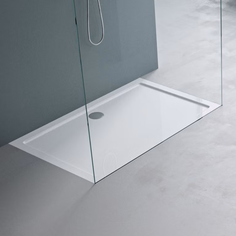 Vaschetta doccia in acrilico, rettangolare, 70x120x4 cm, bianca