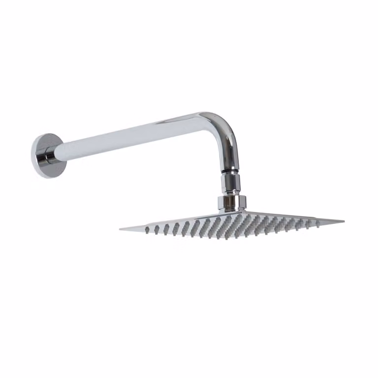 Soffione Quadrato Ultrasottile Sottile 200x200mm e Braccio Doccia Sistema Anticalcare Testa Doccia