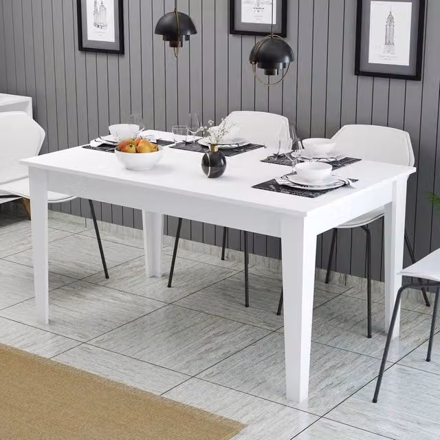 Tavolo fisso DMORA Viverone per 6 persone, rettangolare, bianco L: 145 cm, P: 88 cm, H: 75 cm – 1