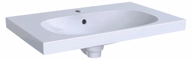 Geberit Acanto lavabos avec tablette, 1 trou pour robinet, avec trop-plein, 750x480mm, 500.622.01.8, 500.622.01.8