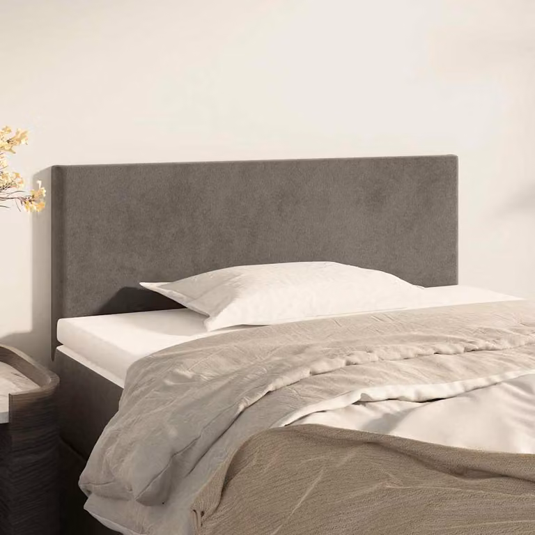 Testiera per letto vidaXL in velluto grigio con struttura in legno e MDF, L: 80 cm, P: 5 cm, H: 78-88 cm
