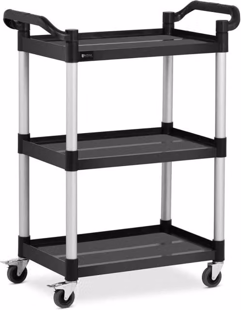 Carrello da cucina con 3 ripiani e ruote - 63 x 40 cm - 90 kg - Nero 14_0000940
