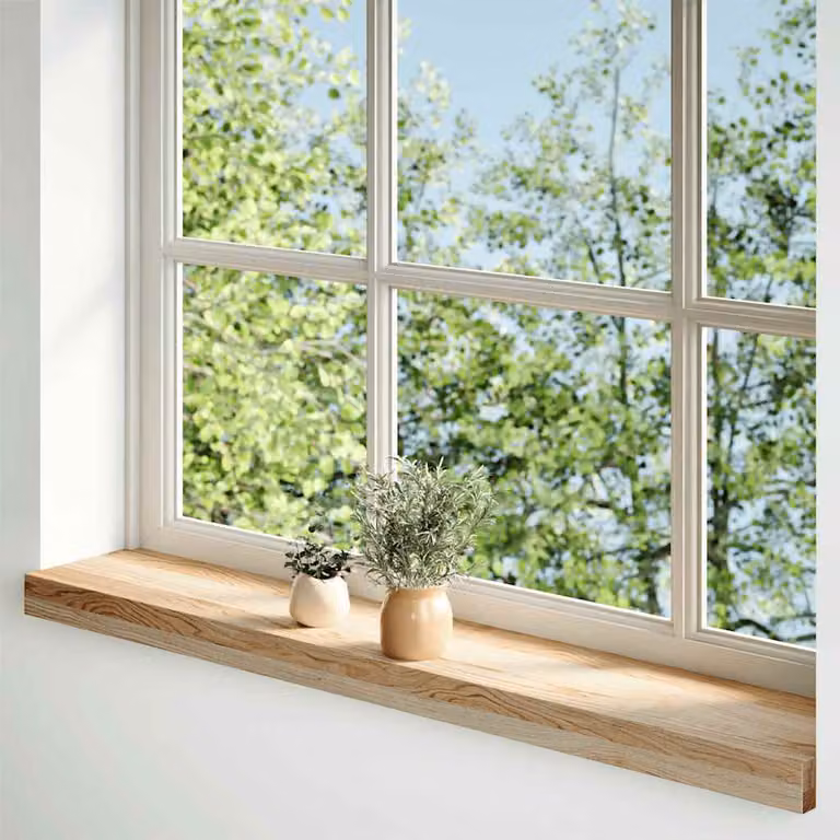 Davanzali 2 pz Non Trattati 90x15x2 cm Legno Massello di Rovere
