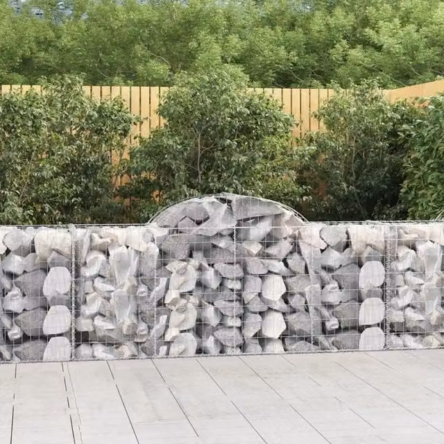 Cesti Gabbioni ad Arco 3 pz 200x50x80/100 cm Ferro Zincato 3146300