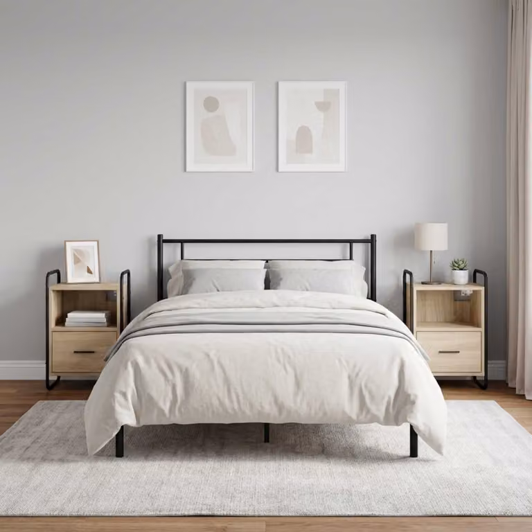 Set di 2 Mobiletti da Letto Appesi vidaXL in Rovere Sonoma, L 40 cm x P 30 cm x H 60 cm