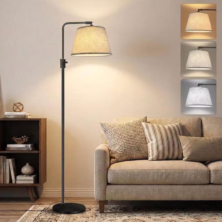 Lampada da terra Lampada da terra moderna con lampadina LED da 12W a 3 temperature di colore per camera da letto soggiorno ufficio