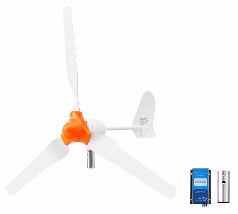 Kit generatore eolico da 1000 W, 12 V, con 3 pale, e controller ibrido