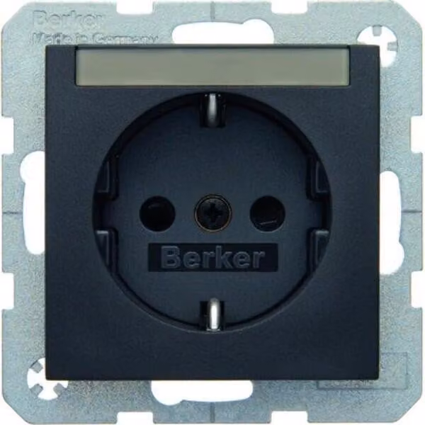 Berker 47491606 Presa SCHUKO con campo di etichettatura antracite, opaco Berker B.3/B.7