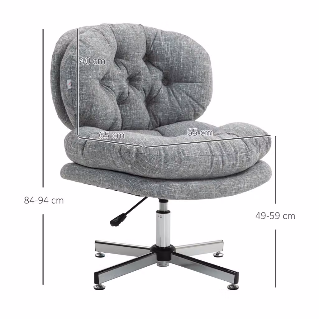 Sedia da ufficio ergonomica girevole WISHDOR, grigia, con ruote e design moderno per home office – 2