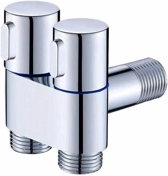 Miscelatore a due maniglie - Miscelatore per lavabo - Set di raccordi per acqua - Supporto per doccia - Due uscite - Attacco G1/2 - Argento