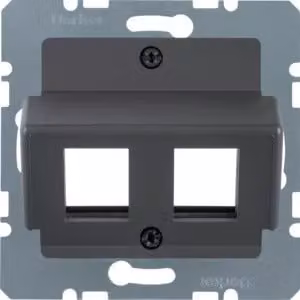 Berker 14641606 Piastra centrale per prese modulari Krone, antracite opaco/velluto, sistema a piastre centrali