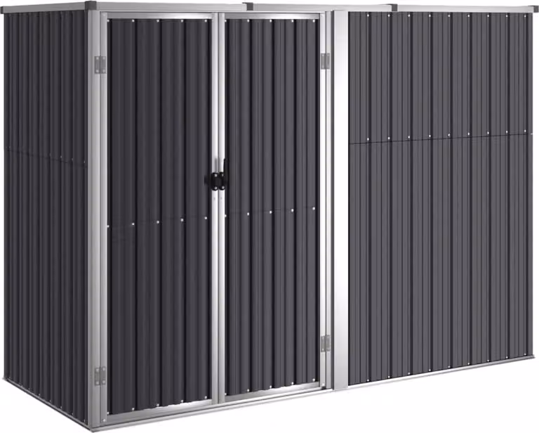 Capanno per Attrezzi Antracite 225x89x161 cm Acciaio Zincato