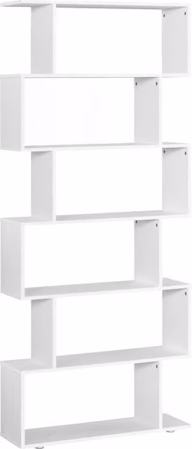 Libreria Minimal in legno e MDF con ripiani, colore bianco, L 80 cm x P 24 cm x H 191 cm