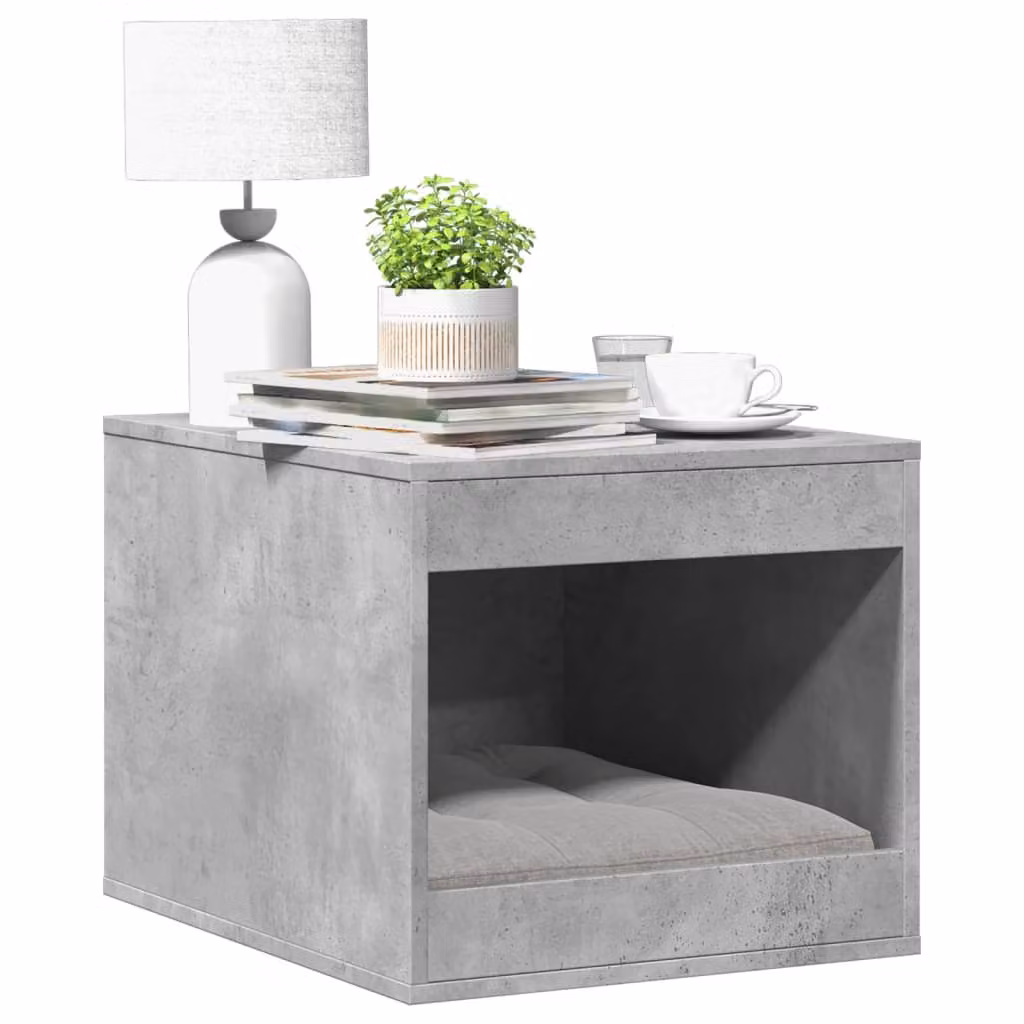 Recinto lettiera per gatti vidaXL in truciolato, colore grigio cemento, L: 47 cm, P: 59 cm, H: 42 cm