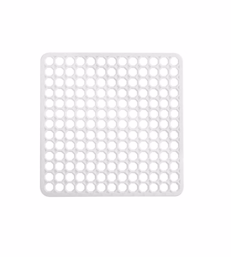 Defender Tappeto Lavello PVC Bianco 29x29 cm per Protezione Stoviglie