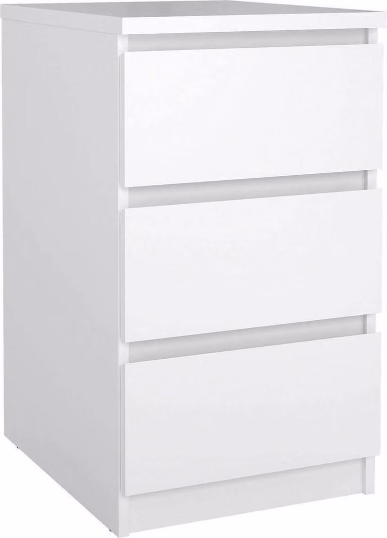 NAIA credenza credenza comodino per boxspring bianco lucido