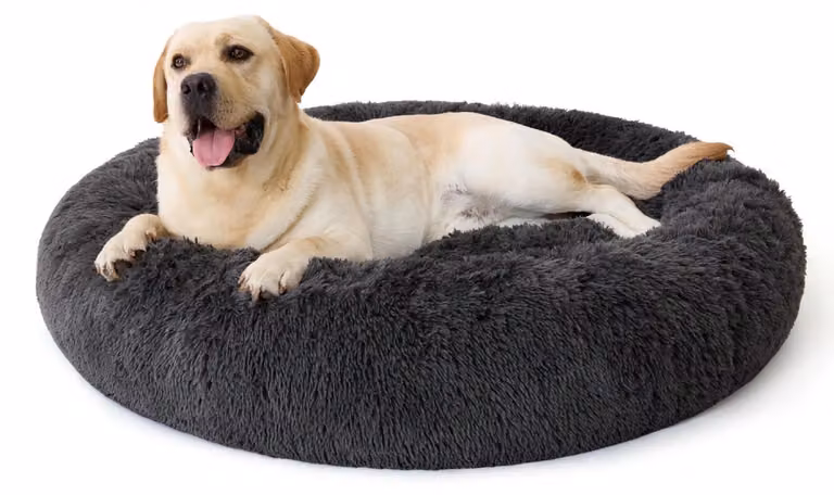 Cuccia per cani, rotonda, lavabile, morbida, grigia, diametro 120 cm