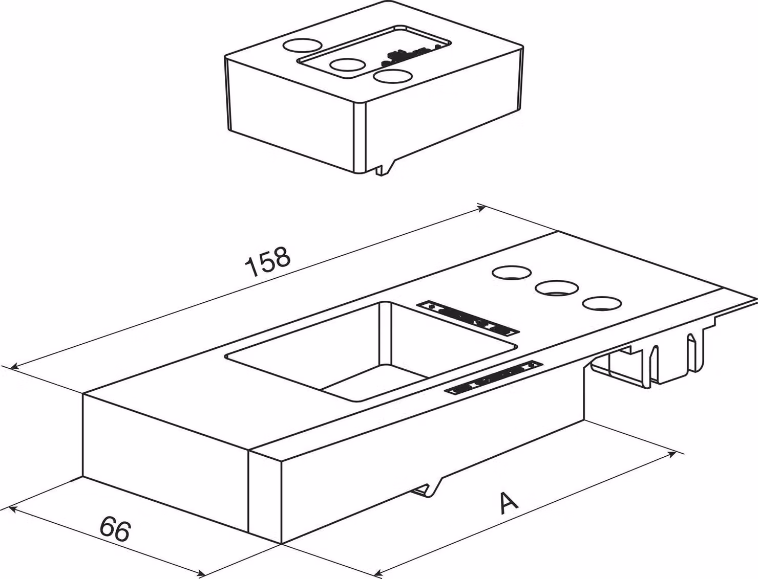 GU Set di connettori angolari per telaio Thermostep fondo IV68
