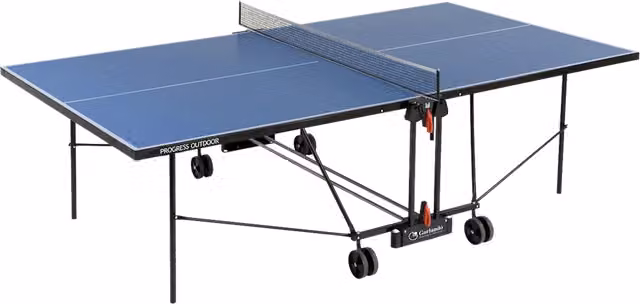 Tavolo da Pin Pong con Piano Blu e Ruote per Esterno Garlando Progress Outdoor